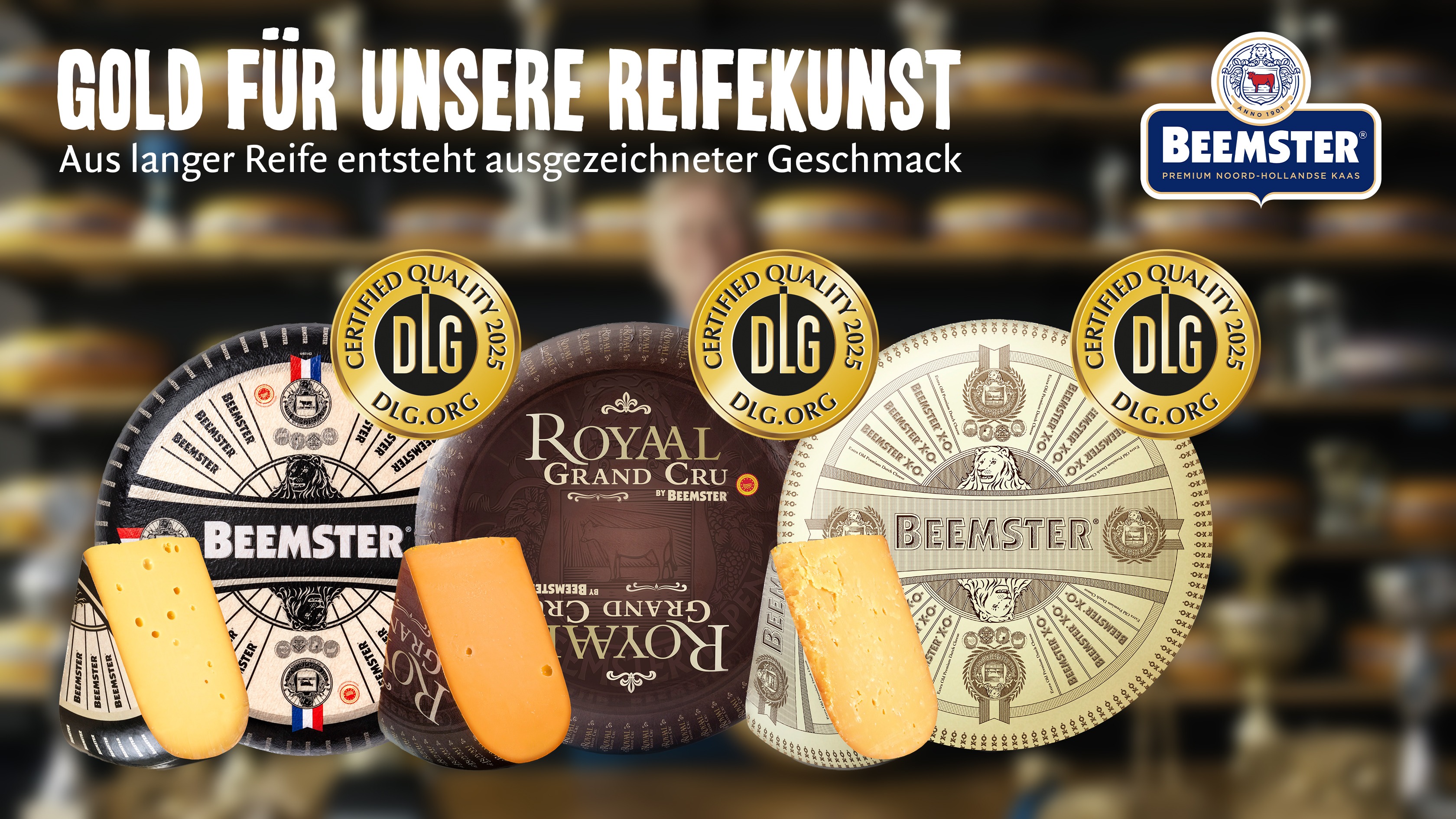 DLG-Gold für Beemster: Dreifacher Erfolg für unsere gereiften Käsespezialitäten